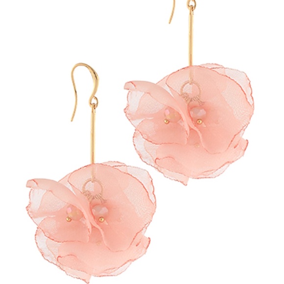 Flower Chiffon Earrings - Picture 2 of 4